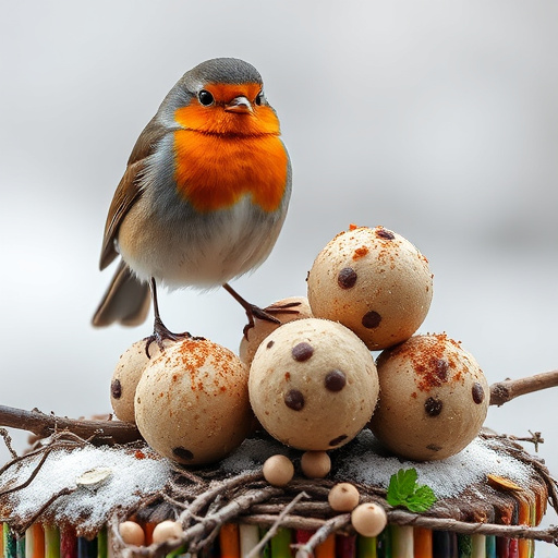 Fat balls placed near robin perch