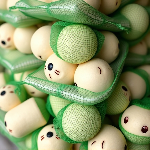 Fat balls stacked in green mesh bags