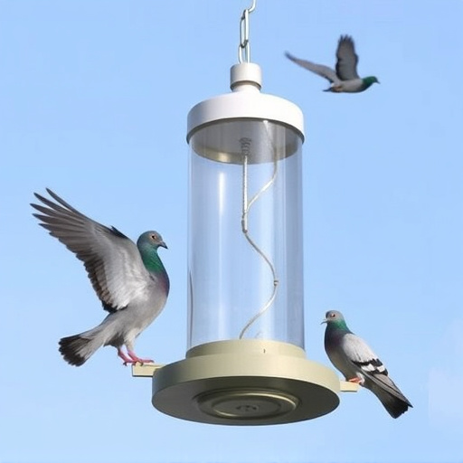 Feeder design deterring pigeons effectively