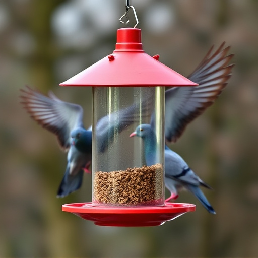 Feeder design deterring pigeons effectively