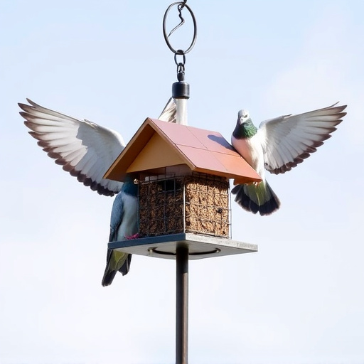 Feeder design deterring pigeons effectively