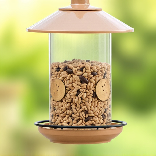 Feeder filled with husk-free bird seeds