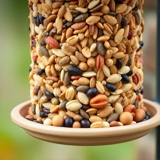 Feeder filled with mixed seeds and nuts