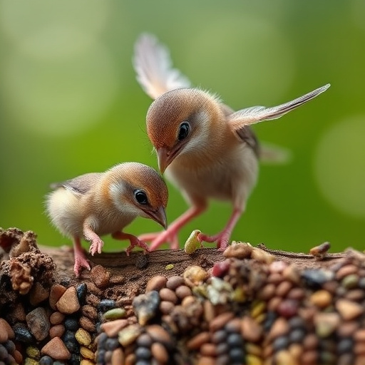 Feeding soft mealworms to fledgling