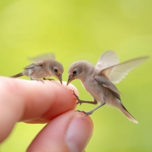 Feeding soft mealworms to fledgling
