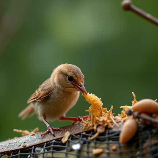 Feeding soft mealworms to fledgling