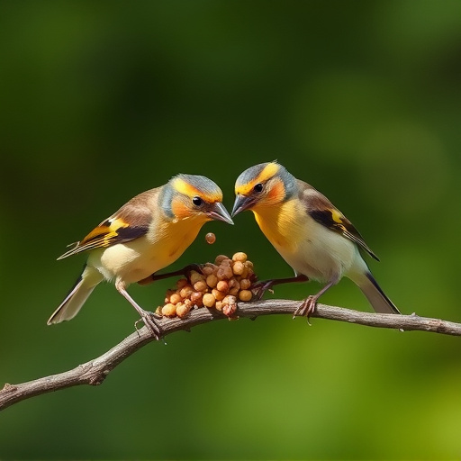 Finches eating niger seed mix