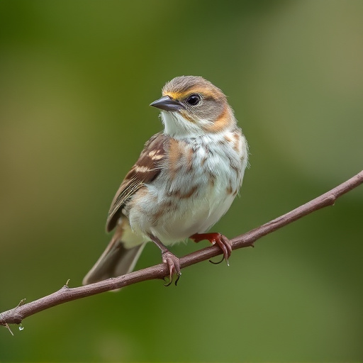 Fledgling bird perched, awaiting food