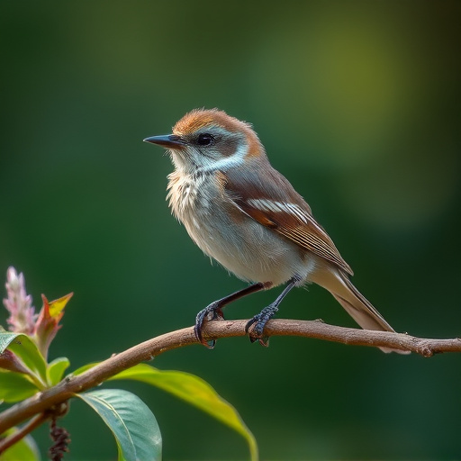 Fledgling bird perched, awaiting food
