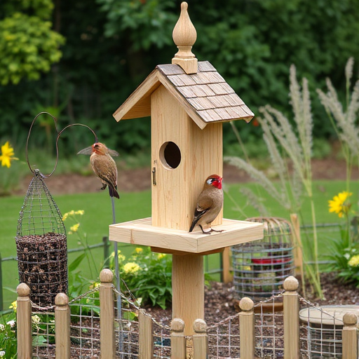 Freestanding station with seed and suet