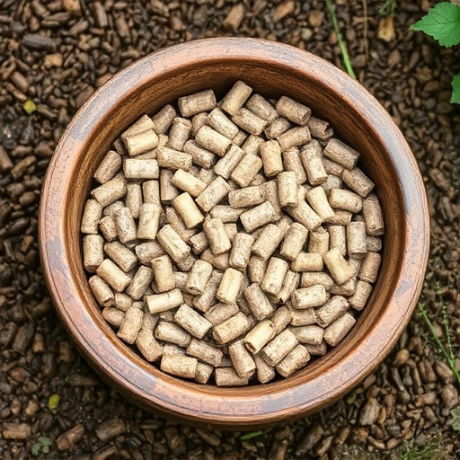 Fresh suet pellets in rustic garden bowl
