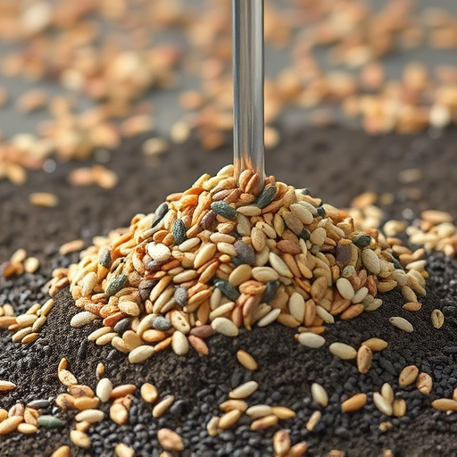 Ground feeder with mixed birdseed pile