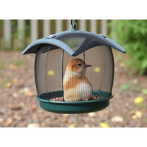 Ground feeder with protective mesh cover