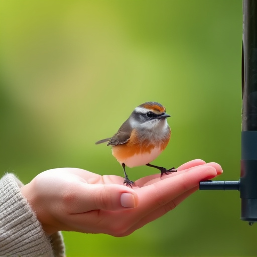Hand feeding small wild bird UK