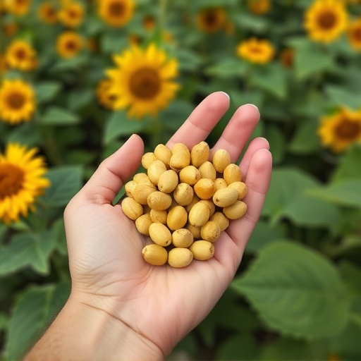 Hand holding handful of sunflower hearts
