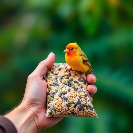 Hand holding top-rated bird seed mix