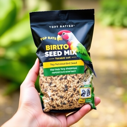 Hand holding top-rated bird seed mix
