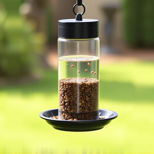 Hanging feeder with waste-catching tray