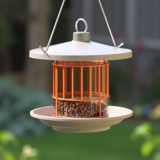 Hanging feeder with waste-catching tray
