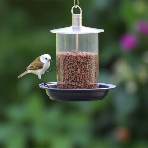 Hanging feeder with waste-catching tray