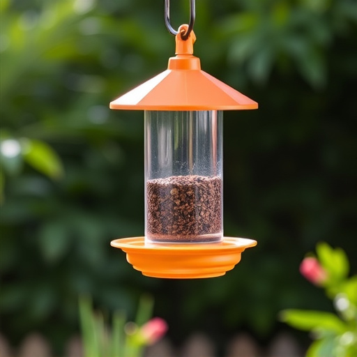 Hanging feeder with waste-catching tray
