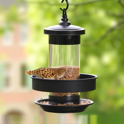 Hanging feeder with waste-catching tray