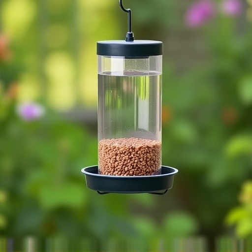 Hanging feeder with waste-catching tray