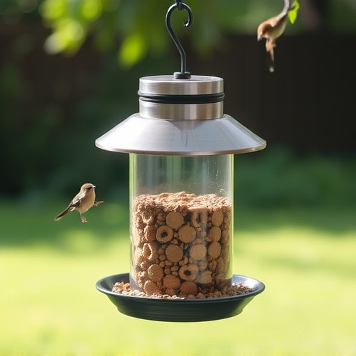 Hanging feeder with waste-catching tray