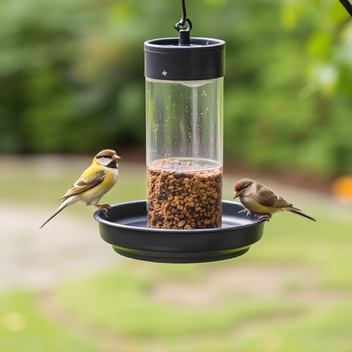 Hanging feeder with waste-catching tray