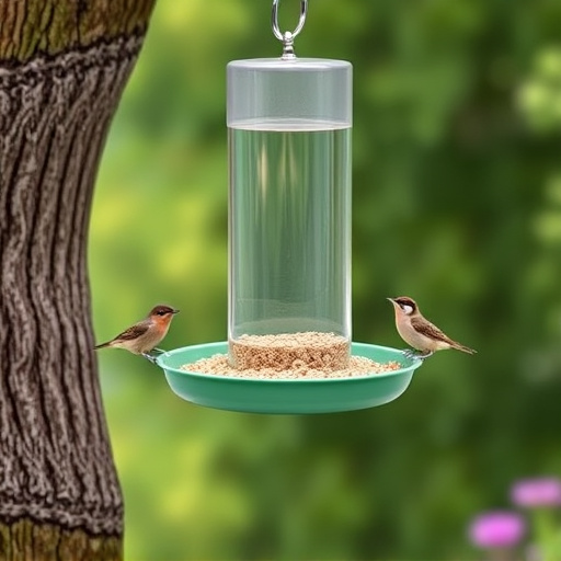 Hanging feeder with waste-catching tray