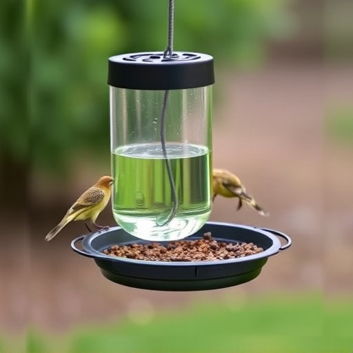 Hanging feeder with waste-catching tray