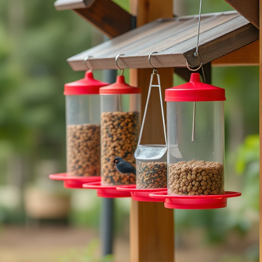 Hanging feeders attached to feeding station