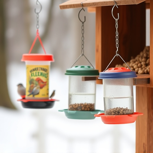 Hanging feeders attached to feeding station
