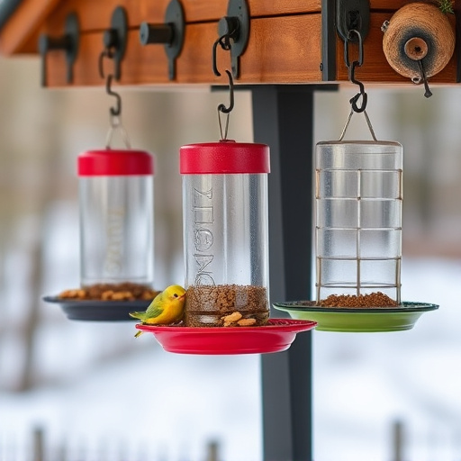 Hanging feeders attached to feeding station