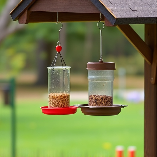 Hanging feeders attached to feeding station