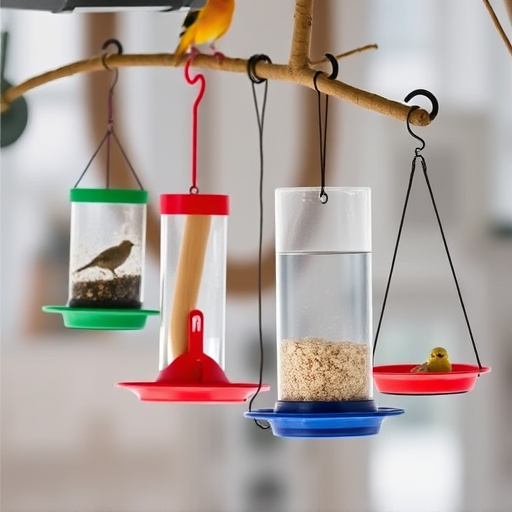 Hanging feeders attached to feeding station
