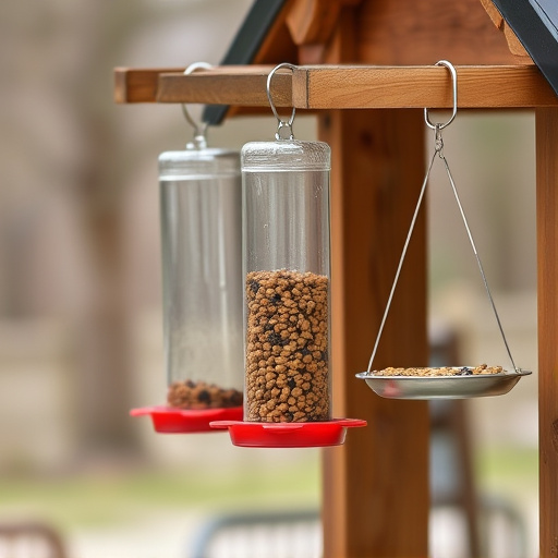 Hanging feeders attached to feeding station