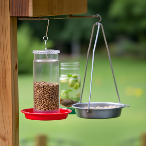 Hanging feeders attached to feeding station