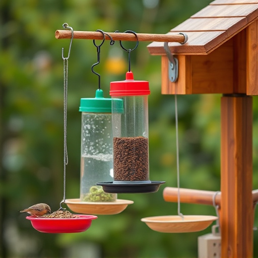 Hanging feeders attached to feeding station