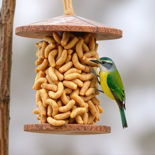 Hanging suet pellets with mealworm pieces