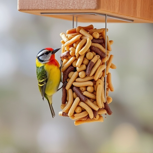Hanging suet pellets with mealworm pieces