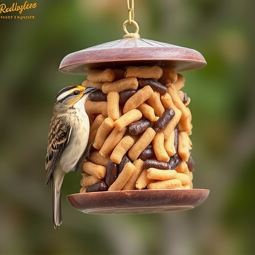 Hanging suet pellets with mealworm pieces