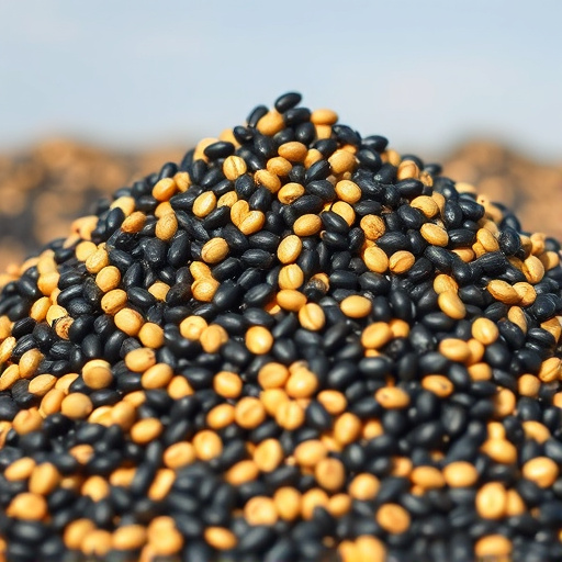 Heap of black oil sunflower seeds