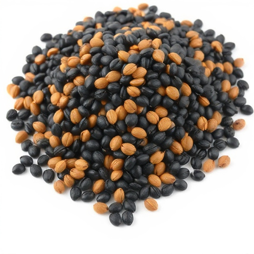 Heap of black oil sunflower seeds