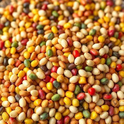 Heap of colourful wild bird seeds