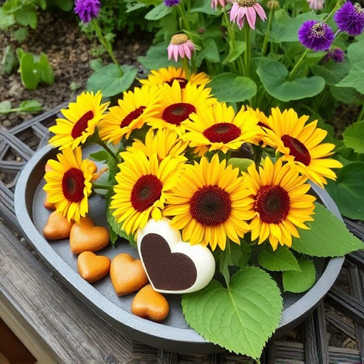 Hulled sunflower hearts on garden tray