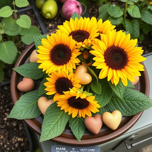 Hulled sunflower hearts on garden tray