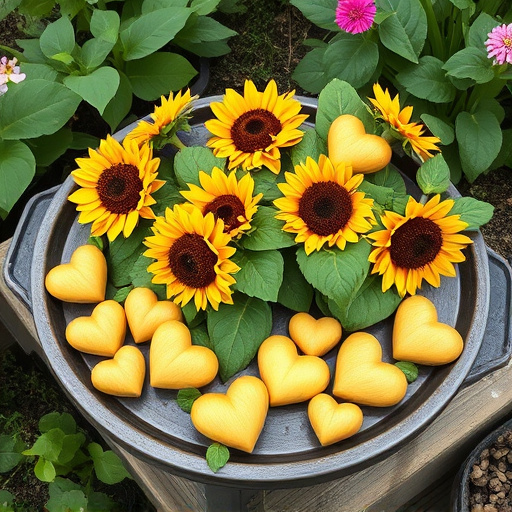 Hulled sunflower hearts on garden tray