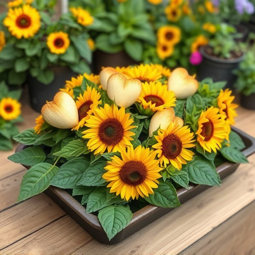 Hulled sunflower hearts on garden tray