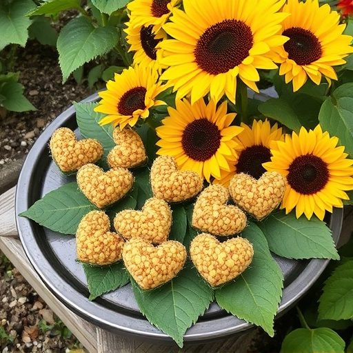 Hulled sunflower hearts on garden tray